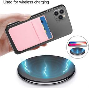 img 1 attached to 📱 SHANSHUI Phone Card Holder Wallet Stick On - Stretchy Lycra Double Slot Credit Card Sleeve Pocket Compatible with iPhone & Most Smartphones (2pcs, Black Pink)