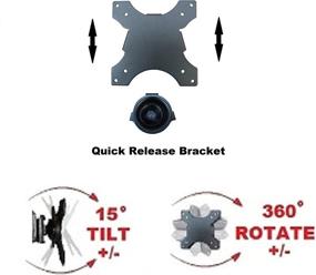 img 4 attached to 🔧 Enhanced EZM Deluxe Single Bracket Mounting Head Kit for 1 7/8" (48 mm) Diameter Pole Mount with VESA 75/100 (002-002C)