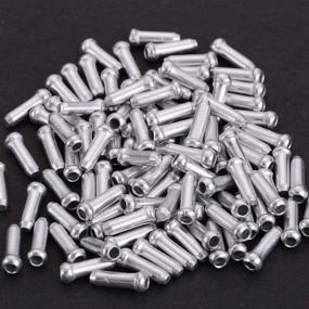 img 1 attached to 🚲 Pack of 100 Silver Crimp Alloy Road Mountain Bike Brake Cable Cap End Tips