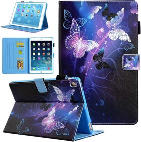 img 4 attached to 🦋 Alugs Purple Butterfly iPad Case - Multi-Angle Viewing Folio for iPad 10.2 Inch 2021/9th/7th/8th Generation - Perfect for Kids and Girls