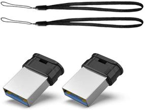img 4 attached to 💽 RAOYI 2 Pack USB Flash Drive 64GB - Bulk Memory Stick Thumb Drives Jump Drive Zip Drive with Lanyard, Black