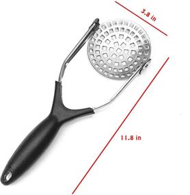 img 2 attached to Clever Monster Stainless Steel Potato Masher with Garlic Press - Heavy Duty Kitchen Gadget for Perfectly Mashed Potatoes, Vegetables, and Fruits