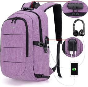 img 4 attached to Ultimate Protection & Convenience: Tzowla Business Laptop Backpack with USB Port, Water Resistance, Anti-Theft Feature - Perfect for Women & College Students!