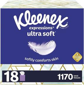 img 4 attached to 🧻 Kleenex Expressions Ultra Soft Facial Tissues - 18 Cube Boxes, 65 Tissues/Box (1,170 Total Tissues)