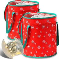 🎄 phedrew 2-pack thickened christmas light storage bag with cardboard wraps - red xmas holiday light bulbs storage bags with dual zippered closure логотип