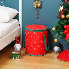 img 3 attached to 🎄 Phedrew 2-Pack Thickened Christmas Light Storage Bag with Cardboard Wraps - Red Xmas Holiday Light Bulbs Storage Bags with Dual Zippered Closure