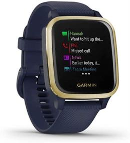 img 1 attached to Garmin 010-02426-02 Venu SQ Music Edition - Navy With Light Gold Bezel Bundle With 1 Year Extended Protection