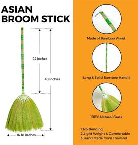 img 3 attached to 🧹 SN SKENNOVA Asian Broom for Efficient Floor Cleaning | Handheld Household Broom for Indoor and Outdoor Use : House Broom - High-Performance Sweeper with Powerful Brush and Circle Cleaning