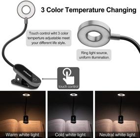 img 3 attached to 📚 Visson Stepless Dimming Book Light: Rechargeable Clip-on LED Reading Lights for Bedtime, 3 Color Temperature Options - Perfect for Bookworms, Kids