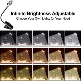 img 2 attached to 📚 Visson Stepless Dimming Book Light: Rechargeable Clip-on LED Reading Lights for Bedtime, 3 Color Temperature Options - Perfect for Bookworms, Kids