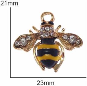 img 3 attached to JulieWang 12pcs Enamel Bee Pendants for Women's Necklace Making, Jewelry Charms in Gold