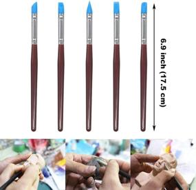 img 1 attached to 🎨 18Pcs Dotting Tools Kit Clay Pottery Carving Modeling Tools Set Rock Painting Kit Including Ball Stylus Clay Sculpting Tools Rubber Tip Pens for Embossing Art, Coloring, Nail Art Painting with EuTengHao SEO