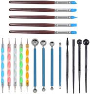 🎨 18pcs dotting tools kit clay pottery carving modeling tools set rock painting kit including ball stylus clay sculpting tools rubber tip pens for embossing art, coloring, nail art painting with eutenghao seo logo