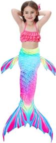 img 1 attached to Garlagy Mermaid Swimsuit for Swimmable Dress Up & Pretend Play