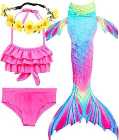 img 4 attached to Garlagy Mermaid Swimsuit for Swimmable Dress Up & Pretend Play