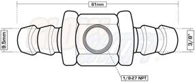 img 1 attached to ⛽️ GlowShift Stainless Steel Fuel Line T-Fitting with Sensor Port - 3/8” Barbed Push Lock Adapter for 9.5mm ID Hose - Complete with Clamps