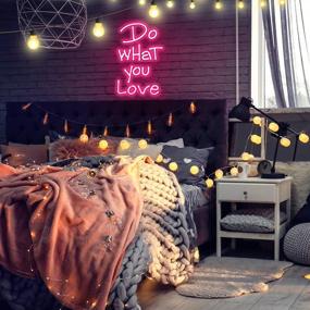 img 3 attached to Do What You Love Neon Signs Pink Neon Light Sign Hanging Neon Sign Neon Lights Neon Wall Sign Neon Words For Wall Bedroom Room Party Decor