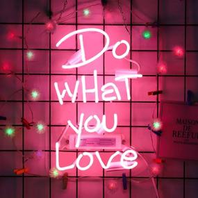 img 4 attached to Do What You Love Neon Signs Pink Neon Light Sign Hanging Neon Sign Neon Lights Neon Wall Sign Neon Words For Wall Bedroom Room Party Decor