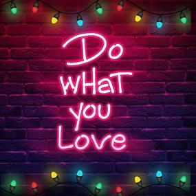 img 1 attached to Do What You Love Neon Signs Pink Neon Light Sign Hanging Neon Sign Neon Lights Neon Wall Sign Neon Words For Wall Bedroom Room Party Decor