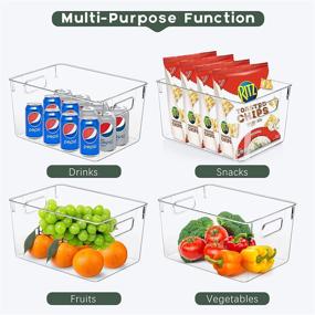 img 2 attached to 📦 Efficient 4-Pack KAZIPA Clear Plastic Storage Bins: Optimal Kitchen, Pantry, Fridge, Freezer & Cabinet Organization