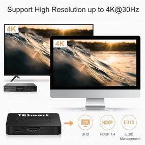 img 1 attached to 🔌 TESmart 1x2 HDMI Сплиттер 4k - Разветвитель HDMI 2 пути 1 в 2, Поддержка 4Kx2K@30Hz, 1080P, 3D, 3840x2160 для Xbox, PS4, Sky Box, DVD-плеера