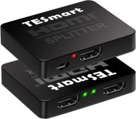 🔌 tesmart 1x2 hdmi сплиттер 4k - разветвитель hdmi 2 пути 1 в 2, поддержка 4kx2k@30hz, 1080p, 3d, 3840x2160 для xbox, ps4, sky box, dvd-плеера логотип