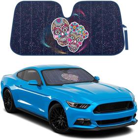 img 3 attached to Día de Los Muertos Day of The Dead Front Windshield Sunshade - Double Bubble Accordion Folding Car Truck SUV Shade - UV Ray Blocker Sun Visor Protector - Keeps Vehicle Cool - 58 x 27 in