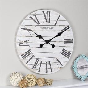 img 3 attached to FirsTime & Co. Shiplap Farmhouse Wall Clock - American Crafted White Timepiece, 18 x 2 x 18 Inches