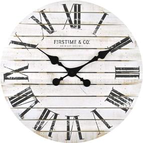 img 2 attached to FirsTime & Co. Shiplap Farmhouse Wall Clock - American Crafted White Timepiece, 18 x 2 x 18 Inches