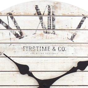 img 1 attached to FirsTime & Co. Shiplap Farmhouse Wall Clock - American Crafted White Timepiece, 18 x 2 x 18 Inches