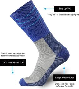 img 2 attached to 🧦 Moisture-Wicking Merino Wool Hiking Crew Socks for Men by ONKE: Extra Heavy Cushioning for Optimal Outdoor Comfort