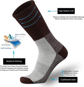 img 1 attached to 🧦 Moisture-Wicking Merino Wool Hiking Crew Socks for Men by ONKE: Extra Heavy Cushioning for Optimal Outdoor Comfort