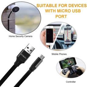 img 3 attached to 15FT Micro USB Cable: Foboiu's Extension Cord for Yi Camera, Nest Indoor Cam, Blink, and More - Fast Charging and Data Sync, Ideal for Security Cams and Smartphones (Black)