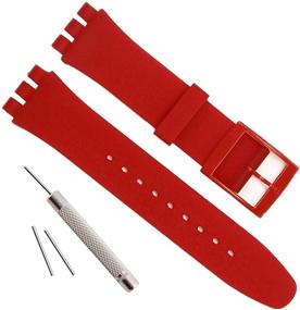 img 4 attached to 🌊 Waterproof Silicone Rubber Swatch Men's Watches and Watch Bands - Perfect Replacement Solutions