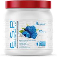 metabolic nutrition esp - blue raspberry pre workout supplement, stimulating energy & endurance, natural ingredients, mental focus - 300 grams (90 servings) logo