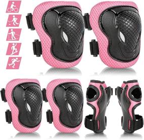 img 4 attached to Protective Gear Sets for Youth/Kids - Adjustable Safety Knee Pads and Elbow Pads Wrist Guards for Girls Boys Teens Aged 5-15 - Ideal for Cycling, Skating, Roller Skating, Skateboarding, Biking, Scooter, and Outdoor Sports