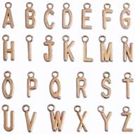 🔤 lollibeads (tm) 2 sets of gold tone letter charms for bracelets and necklaces - alphabetic dangle hanger pendants (52 pcs) logo