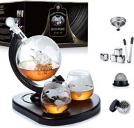 🥃 premium whiskey decanter set with globe decanter and glasses: perfect whiskey gifts for men, husband, boyfriend, dad, and women - includes accessories for ultimate beverage experience: ice cubes, tong, funnel - ideal for whisky, liquor, wine, brandy, cognac logo