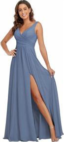 img 4 attached to Bridesmaid Dresses Split Sleeveless Chiffon Women's Clothing and Dresses