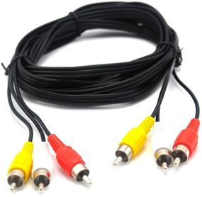 img 2 attached to Padarsey RCA 10FT A/V Composite Cable 🔌 DVD/VCR/SAT Yellow/White/Red Connectors 3 Male to 3 Male