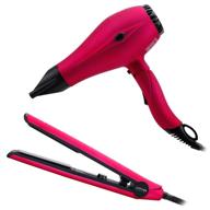 💗 parwin pro beauty pink hair styling set - foldable 1875w ion hair dryer and tourmaline hair straightener thermostat flat iron combo logo