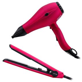 img 4 attached to 💗 PARWIN PRO BEAUTY Pink Hair Styling Set - Foldable 1875W Ion Hair Dryer and Tourmaline Hair Straightener Thermostat Flat Iron Combo