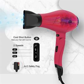 img 3 attached to 💗 PARWIN PRO BEAUTY Pink Hair Styling Set - Foldable 1875W Ion Hair Dryer and Tourmaline Hair Straightener Thermostat Flat Iron Combo