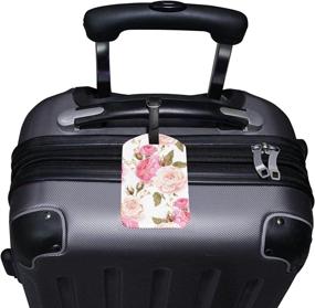 img 1 attached to Flowers Unicorn Luggage Leather Suitcase Travel Accessories in Luggage Tags & Handle Wraps