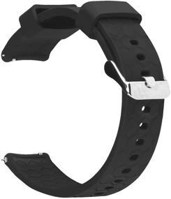 img 1 attached to 🖤 Black Soft Silicone Watch Strap for Michael Kors Access Gen 4 MKGO – Compatible Replacement Wristband