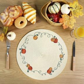 img 1 attached to 🍂 Embroidered Thanksgiving Placemats - Leaf Decorations