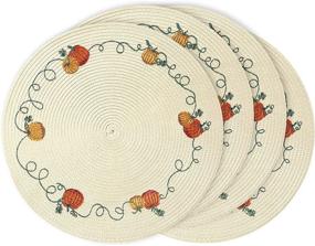 img 4 attached to 🍂 Embroidered Thanksgiving Placemats - Leaf Decorations