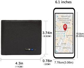 img 2 attached to Умный антипотерянный брелок с Bluetooth для кошелька | Запись позиции GPS | Мужской двухслойный кошелек из кожи (черный)