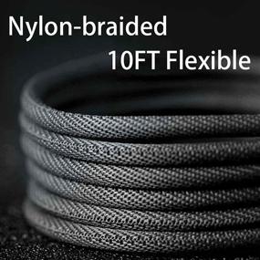 img 1 attached to 🔌 Versatile 10FT Multi Charging Cable with USB Type C and Micro USB Ports - Awnuwuy Black Nylon Braided Multi Charger Cord for Cell Phone, Tablet and Car Charger