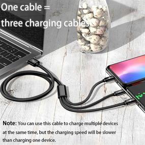 img 2 attached to 🔌 Versatile 10FT Multi Charging Cable with USB Type C and Micro USB Ports - Awnuwuy Black Nylon Braided Multi Charger Cord for Cell Phone, Tablet and Car Charger